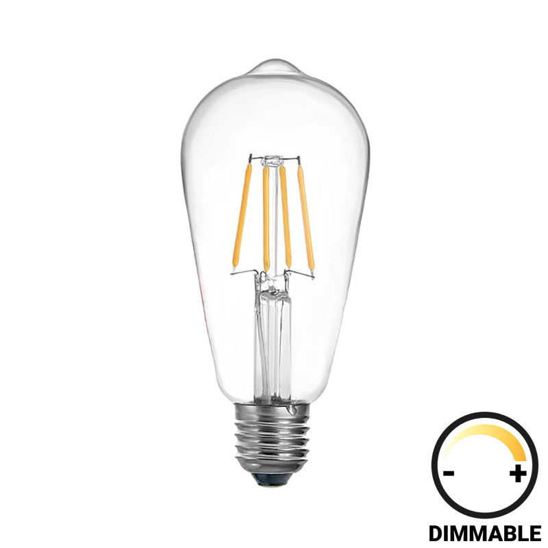Φωτογραφία προϊόντος: Λαμπτήρας LED ST64 Bulb pakoworld dimmable 4W E27 2700K clear