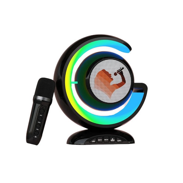 Φωτογραφία προϊόντος: OEM Ασύρματο ηχείο Bluetooth LED με μικρόφωνο Καραόκε - Y110 - 810729 - Black