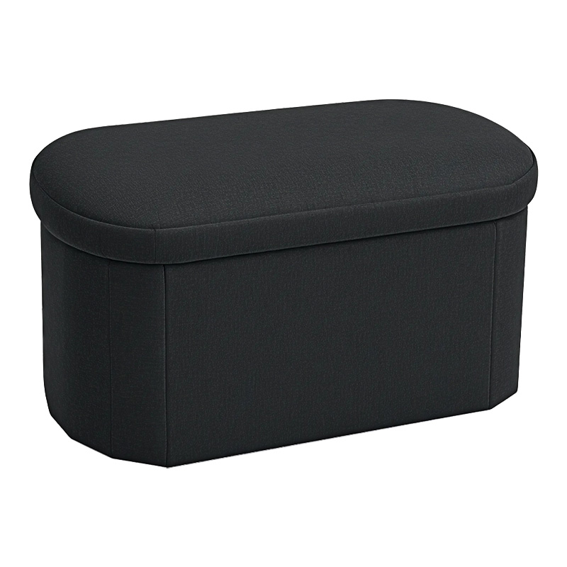 Φωτογραφία προϊόντος: Σκαμπό-μπαούλο Otto pakoworld ύφασμα μπουκλέ σε ανθρακί απόχρωση 76x38x38εκ