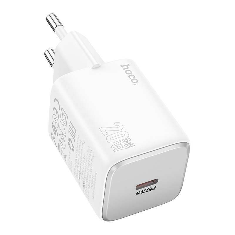 Φωτογραφία προϊόντος: 2ADD149A-D3CC-EF11-9A7B-C174DFB988E4 Φορτιστής Ταξιδίου Hoco N40 Mighty USB-C 20W Λευκός