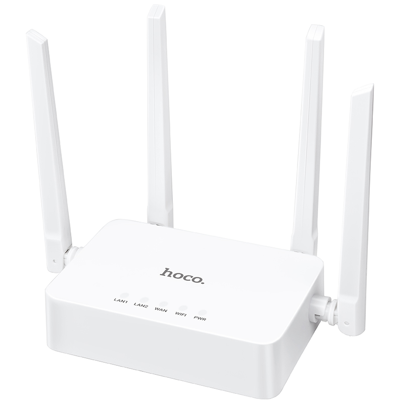 Φωτογραφία προϊόντος: 2ADD149A-D3CC-EF11-9A7B-C174DFB988E4 Wifi Router Hoco DQ04 300Mbps 4x5dBi 2.4GHz Λευκό