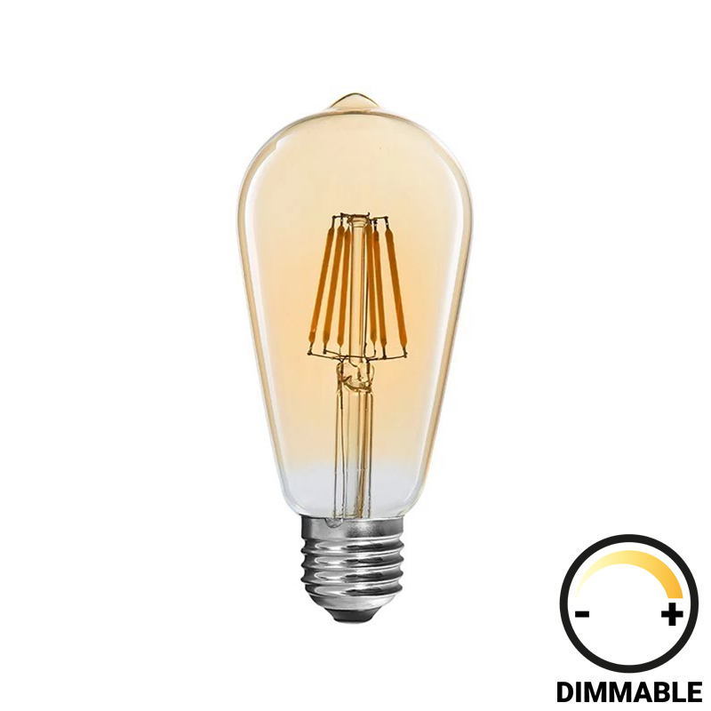 Φωτογραφία προϊόντος: Λαμπτήρας LED ST64 Bulb pakoworld dimmable 4W E27 amber