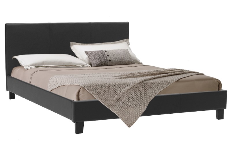 Φωτογραφία προϊόντος: Κρεβάτι Nevil pakoworld 150x200 PU χρώμα μαύρο ματ