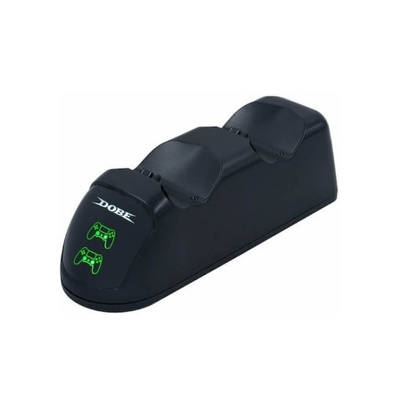 Φωτογραφία προϊόντος: OEM Dobe Charging Dock Βάση Φόρτισης για 2 χειριστήρια PS4 με φωτισμό LED Μαύρη 35306429
