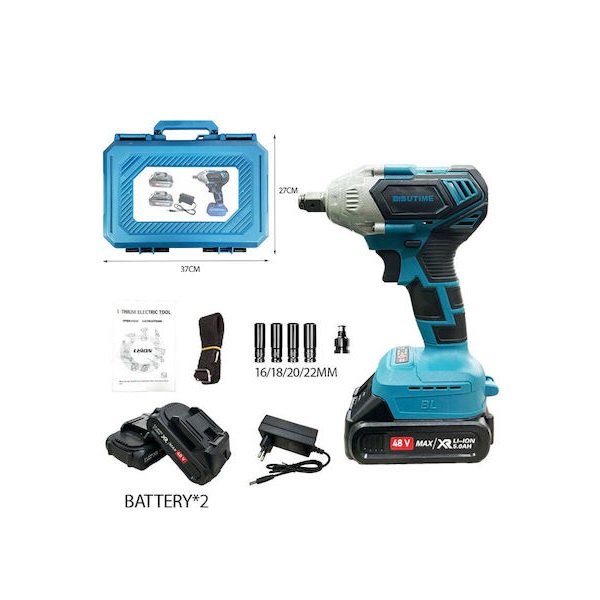 Φωτογραφία προϊόντος: OEM Brushless Κρουστικό κλειδί μπαταρίας με 2 Μπαταρίες 48W - Lithium Electric Tool 013118 50847710