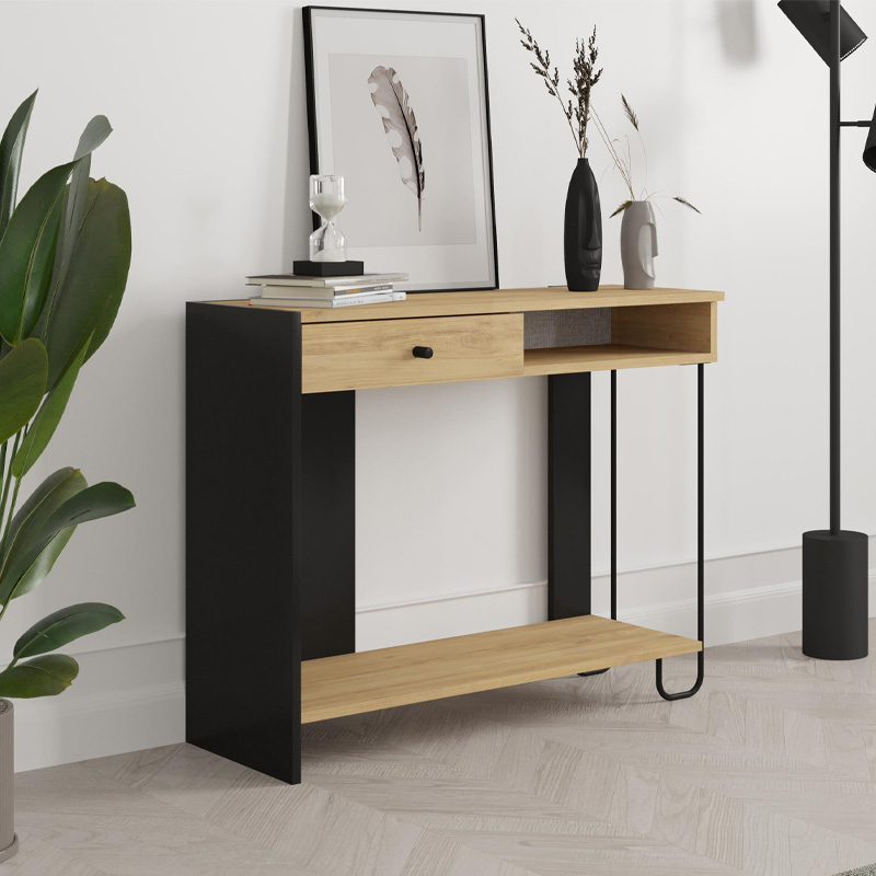 Φωτογραφία προϊόντος: Κονσόλα Sirius Megapap χρώμα sapphire oak - silky black 100x35x79εκ.