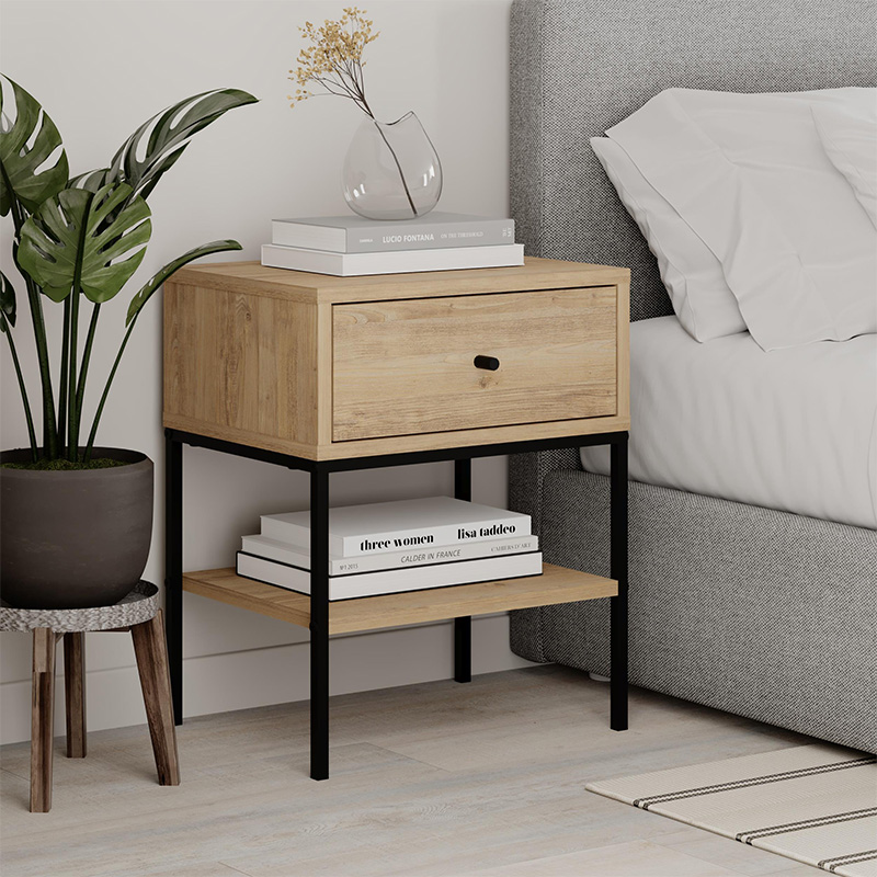 Φωτογραφία προϊόντος: Κομοδίνο Lisa Megapap χρώμα saphhire oak 45x35x56εκ.