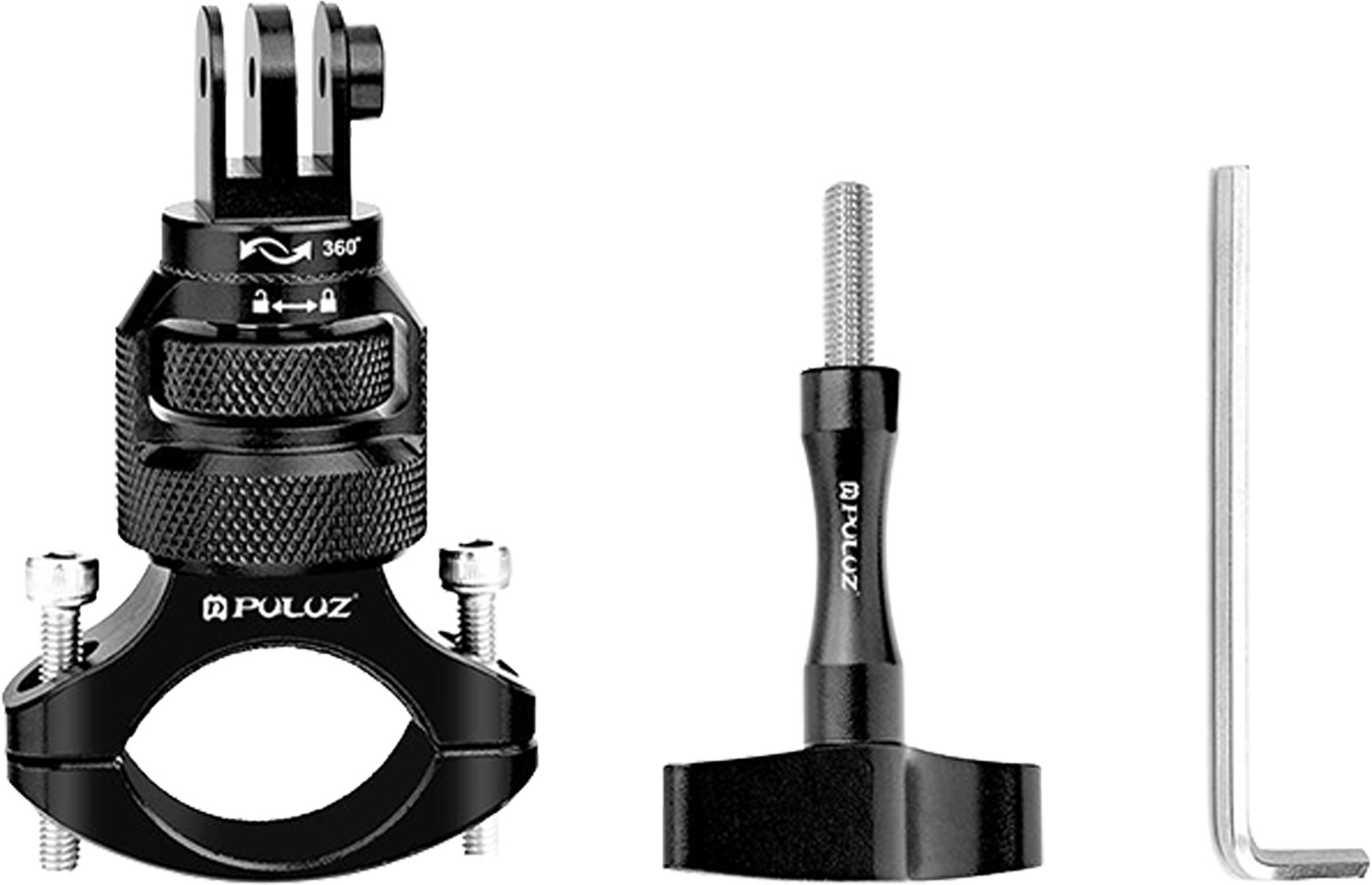 Φωτογραφία προϊόντος: PULUZ 360° Aluminum Handlebar Mount for Action Cam (Black)