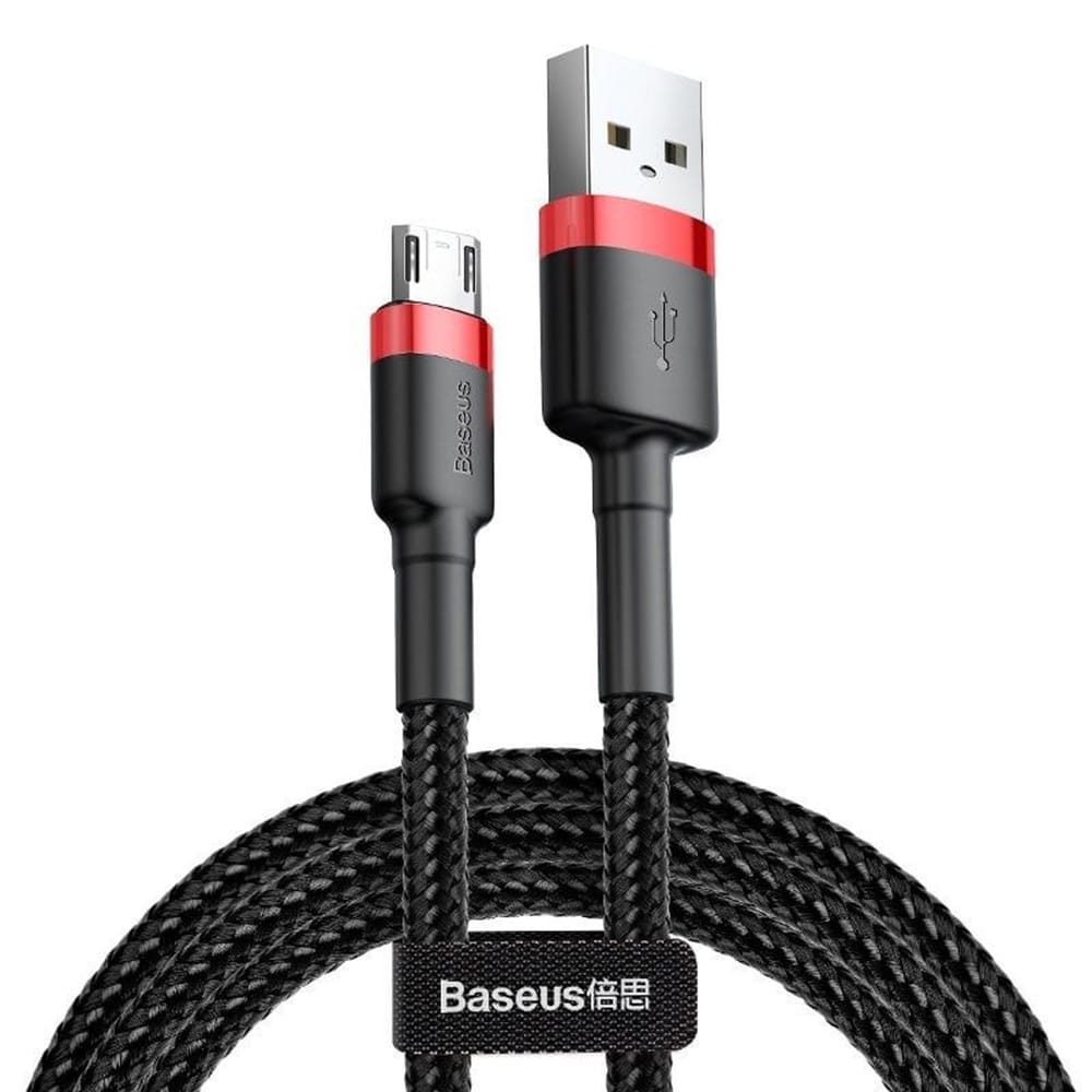 Φωτογραφία προϊόντος: Baseus Micro USB Cafule Cable 2.4A 1m Red + Black (CAMKLF-B91)
