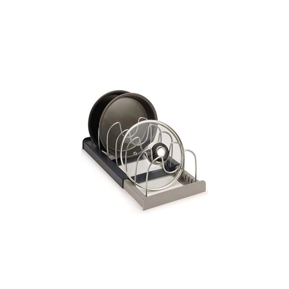 Φωτογραφία προϊόντος: OEM Expanding Cookware Organiser Βάση Οργάνωσης Κουζίνας Μεταλλική σε Ασημί Χρώμα