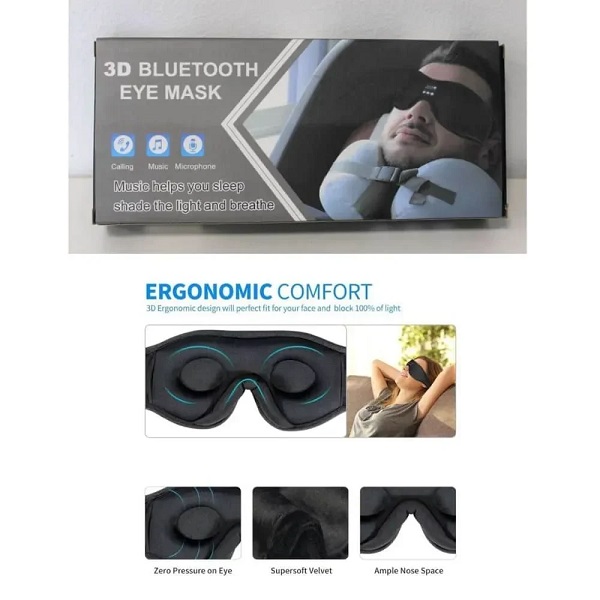 Φωτογραφία προϊόντος: OEM Μάσκα Ύπνου 3D ΒΤ με Ενσωματωμένα Ακουστικά