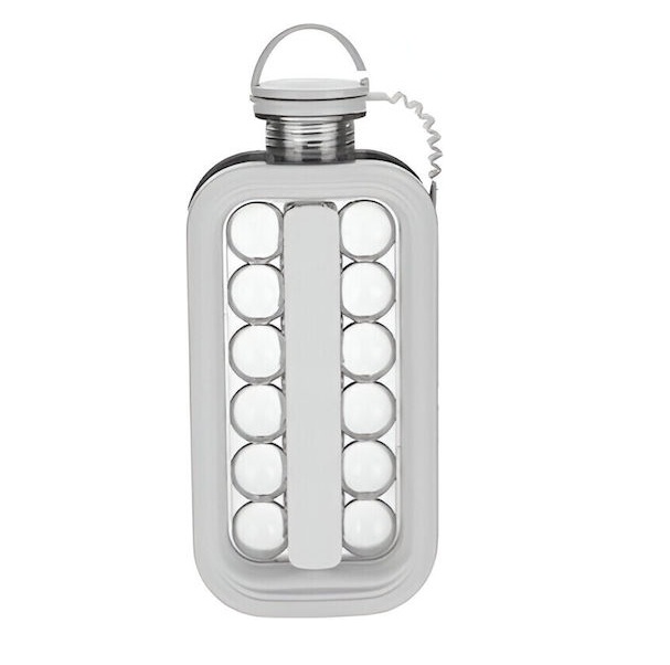 Φωτογραφία προϊόντος: OEM Portable 2-in-1 Ice Cube Tray, Flippy, Bottle-Shaped Tray, Diameter 3 cm, Multifunctional, 17 Ice Balls, 27.5 x 11.4 x 5.5 cm, White Color