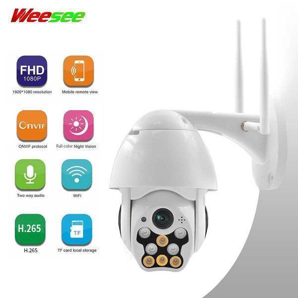 Φωτογραφία προϊόντος: OEM ONVIF V380 3.6mm 1080P P2P Two way audio Full color Night Vision Mini Wireless PTZ WIFI Home Security IP Camera
