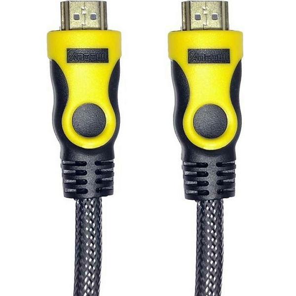 Φωτογραφία προϊόντος: OEM Andowl HDMI 2.0 Braided Cable HDMI male - HDMI male 5m Μαύρο Κωδικός: QHD30-1