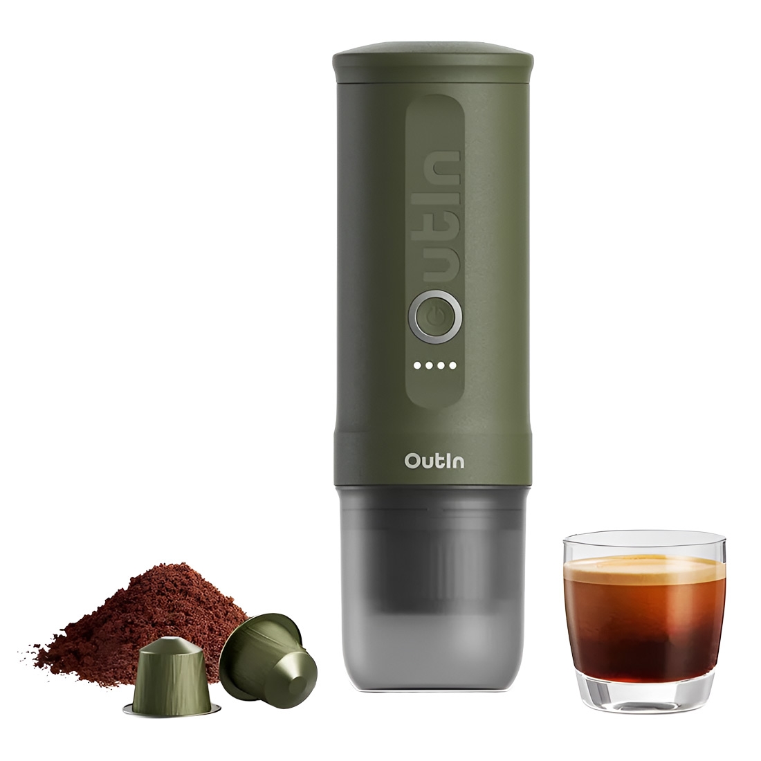 Φωτογραφία προϊόντος: Outln Outin Nano Portable Espresso Machine, 80ml, 7500mAh, Forest Green EU