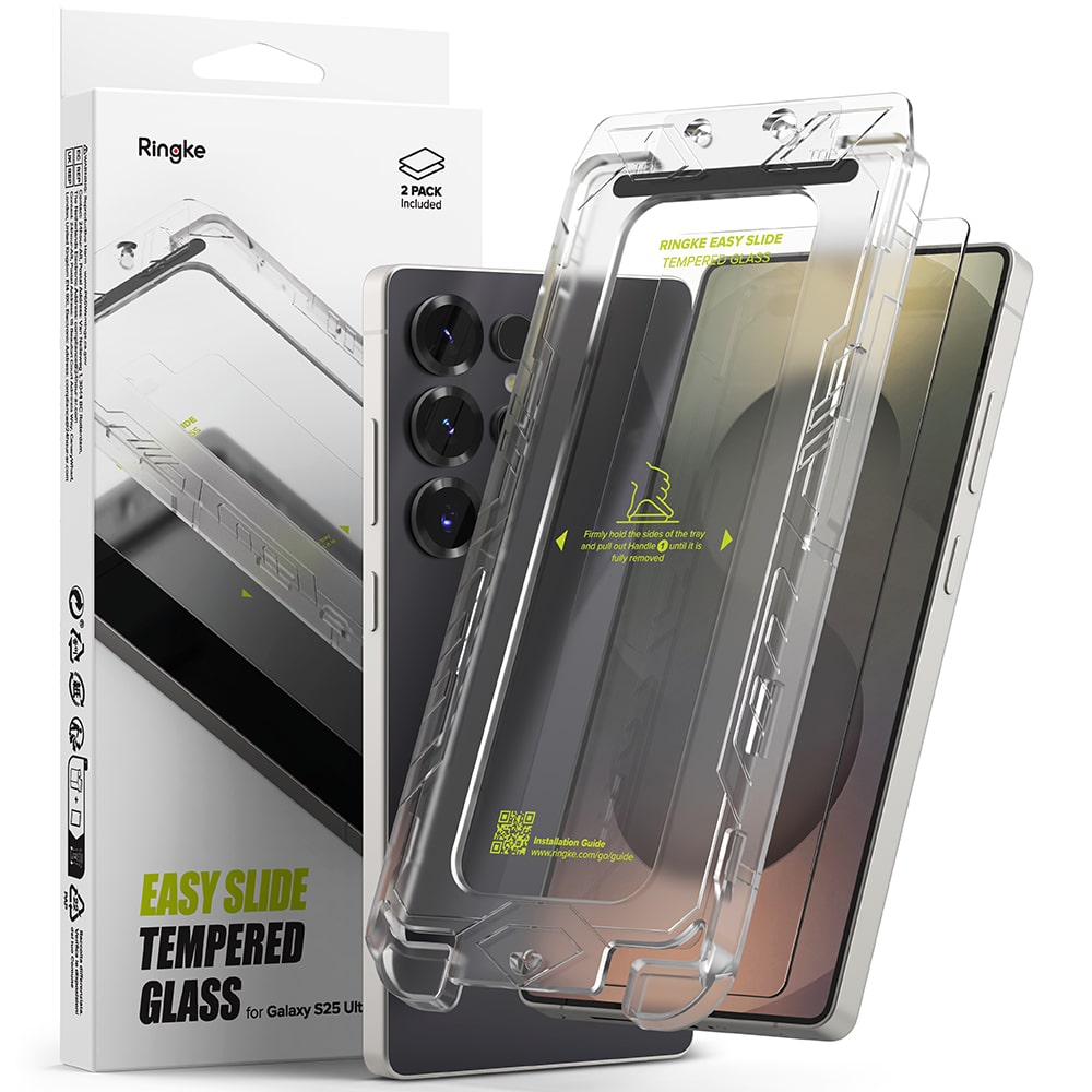 Φωτογραφία προϊόντος: Ringke Galaxy S25 Ultra Screen Protector Premium Easy Slide Tempered Glass 9H with installation jig (2pcs) Transparent