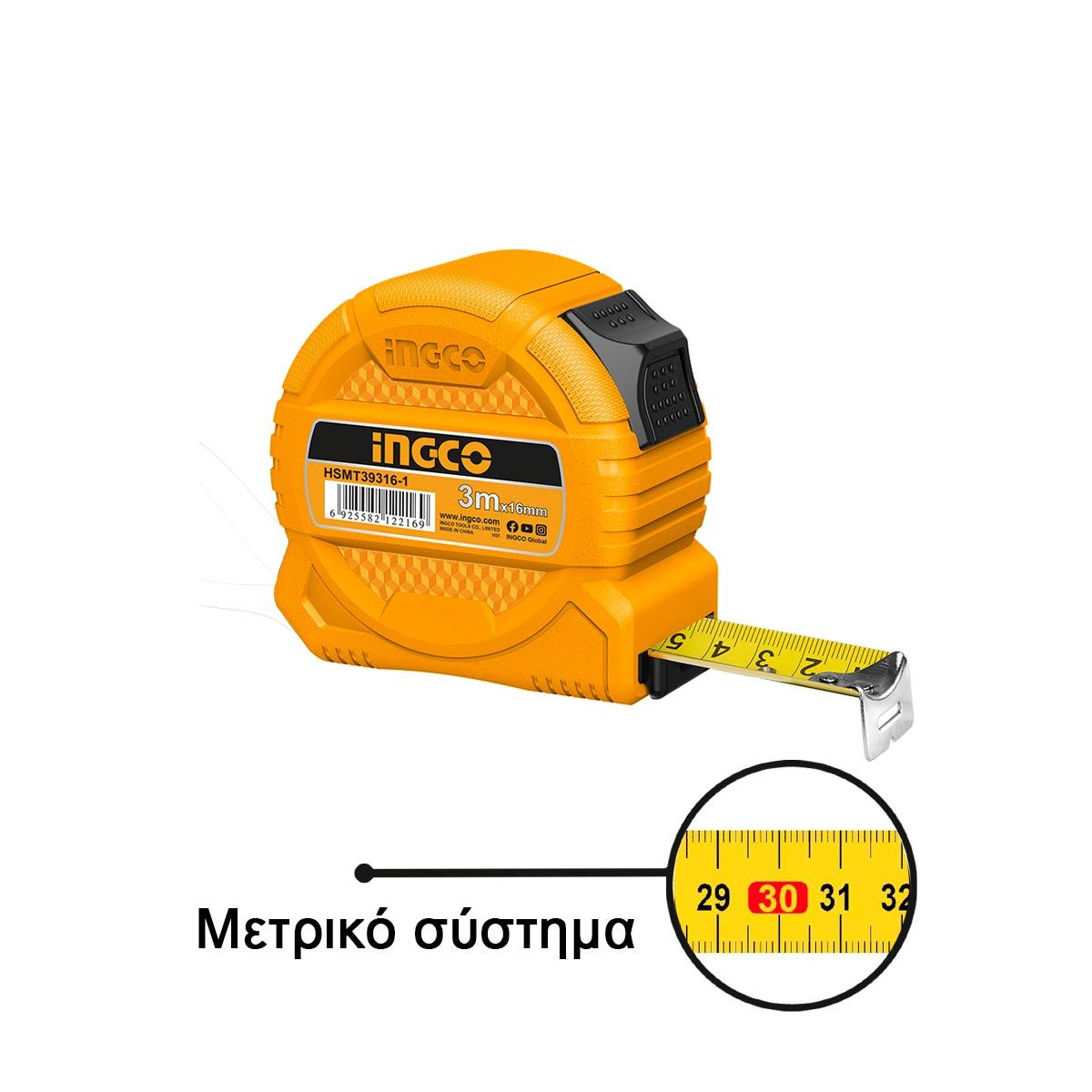Φωτογραφία προϊόντος: Μετροταινία 3m x 16mm | INGCO | HSMT39316-1