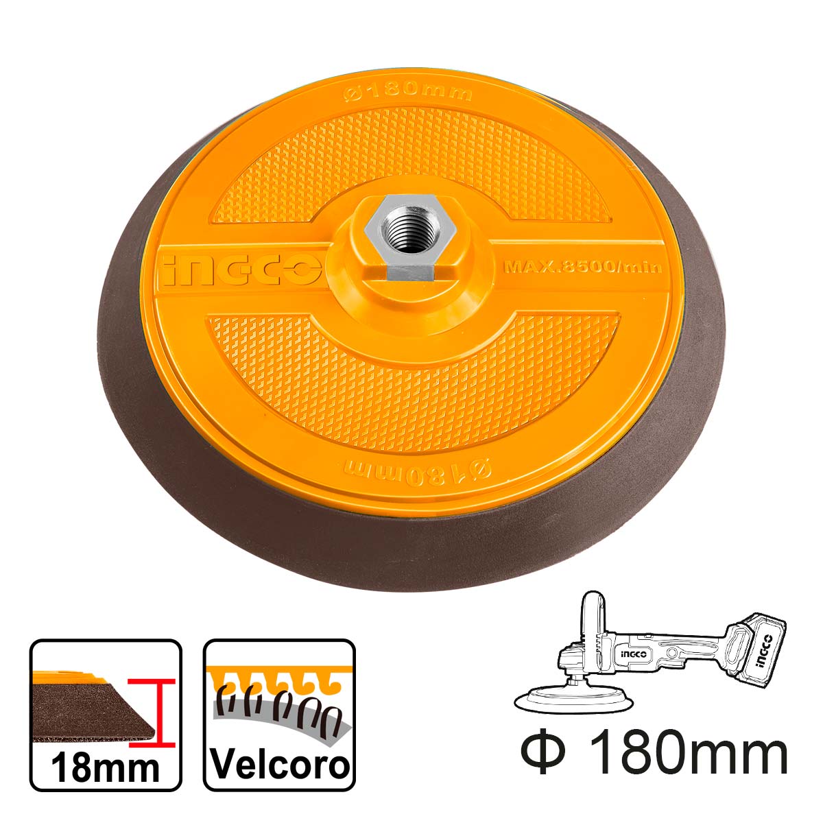 Φωτογραφία προϊόντος: Πέλμα Στίλβωσης Φ 180mm M14 | INGCO | APP18051