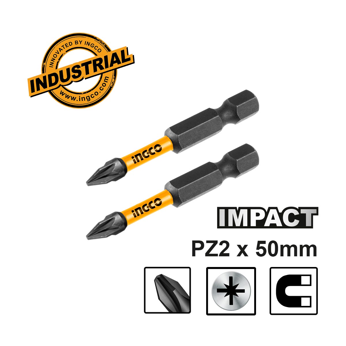 Φωτογραφία προϊόντος: Κατσαβιδόμυτες Impact PZ2x50mm 2 τεμ. | INGCO | SDBIM71PZ250