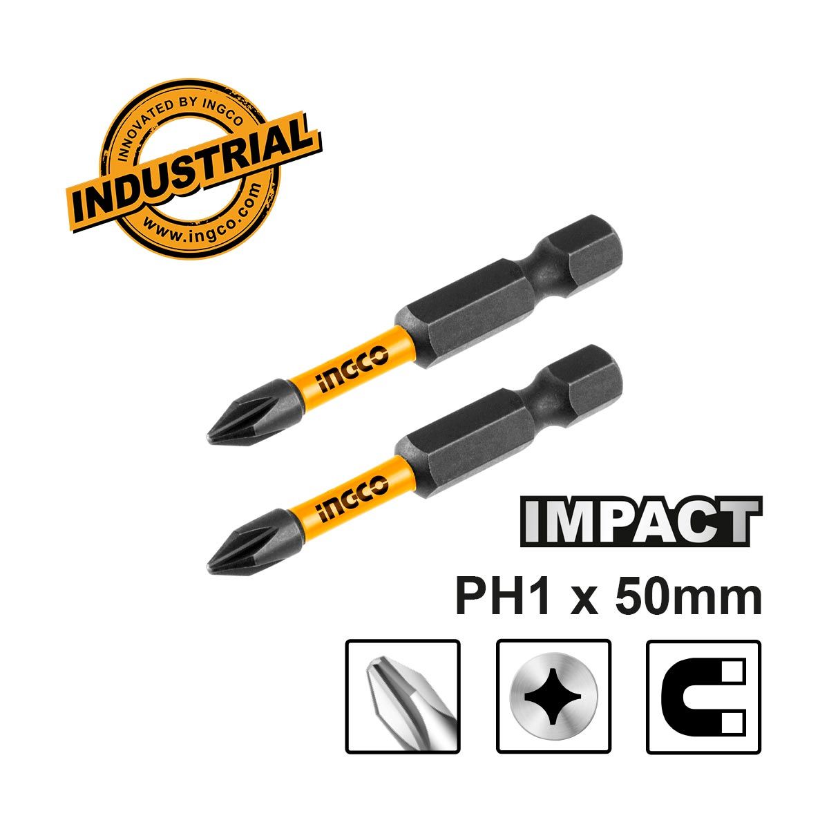 Φωτογραφία προϊόντος: Κατσαβιδόμυτες Impact PH1x50mm 2 τεμ. | INGCO | SDBIM71PH150
