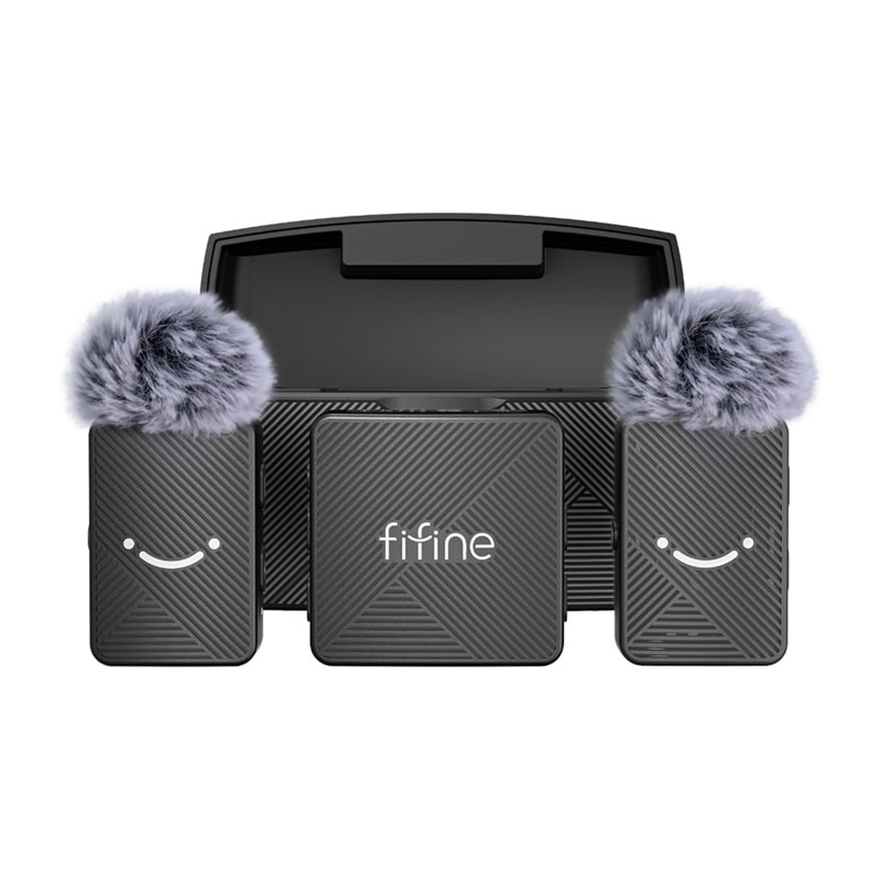 Φωτογραφία προϊόντος: Fifine Wireless lavalier two microphones M (black)