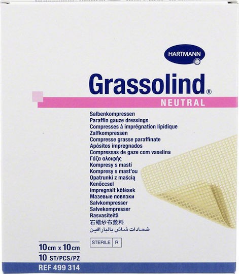 Φωτογραφία προϊόντος: HARTMANN Grassolind Neutral-Γάζα Αλοιφης 10x10cm 10ΤΜΧ