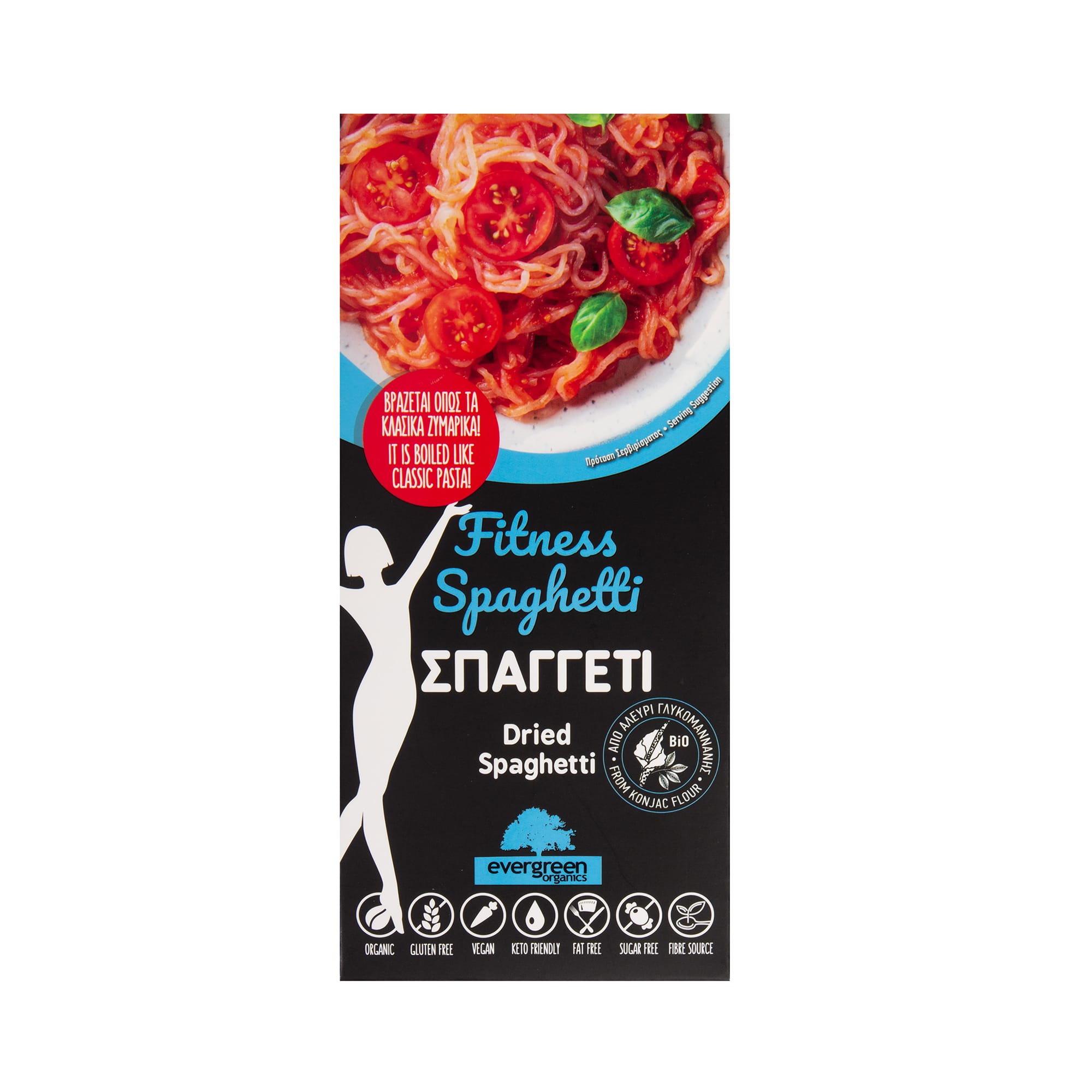 Φωτογραφία προϊόντος: OEM Evergreen Fitness dried σπαγγέτι από konjac ΒΙΟ 80 γρ. (χωρίς γλουτένη)