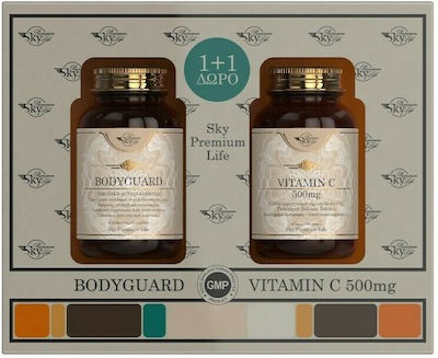 Φωτογραφία προϊόντος: Sky Premium Life PROMO PACK Bodyguard Συμπλήρωμα Διατροφής 60 ταμπλέτες & Vitamin C 500mg 60 ταμπλέτες