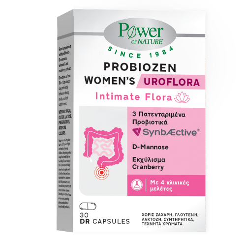 Φωτογραφία προϊόντος: POWER HEALTH Power of Nature Probiozen Women's Uroflora- Συμπλήρωμα Προβιοτικών με D Μαννόζη για το Γυναικείο Ουροποιητικό 30 Κάψουλες