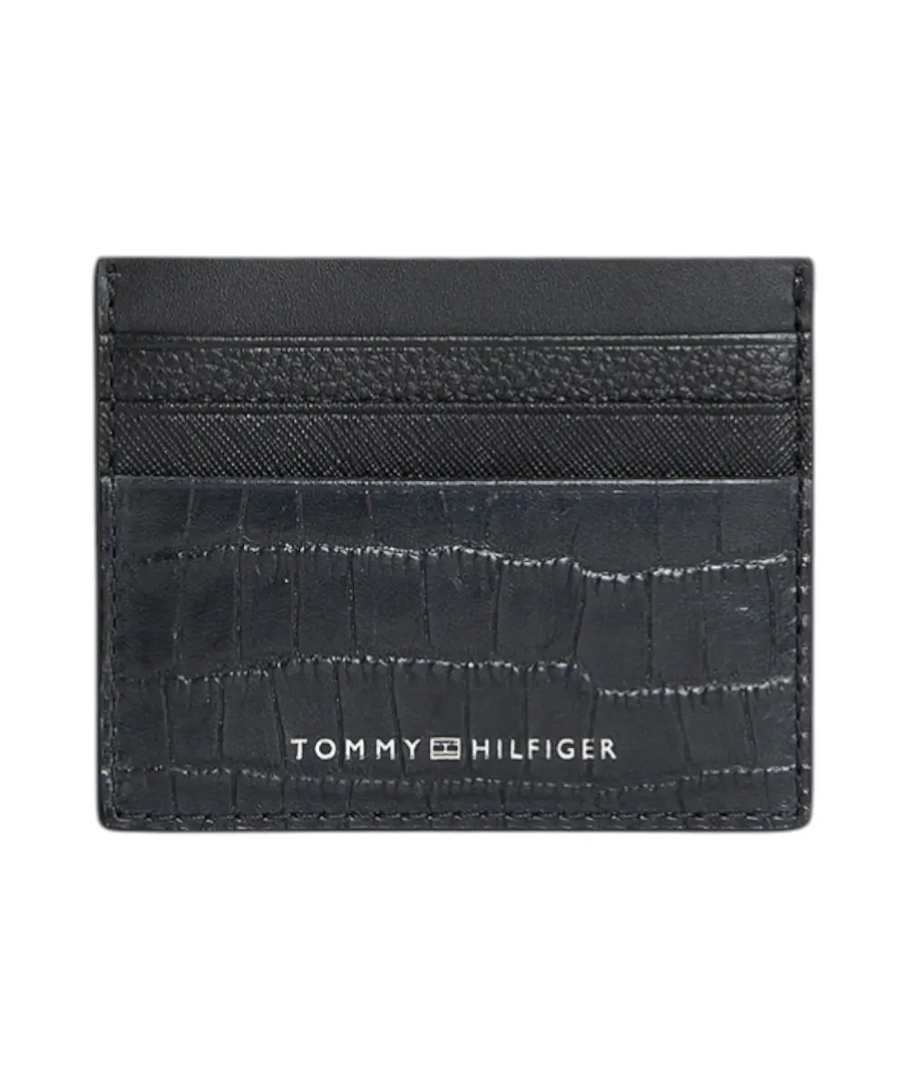 Φωτογραφία προϊόντος: Tommy Hilfiger - Ανδρική θήκη καρτών Texture Leather Credit Cardholder AM0AM12318-BDS Μαύρο