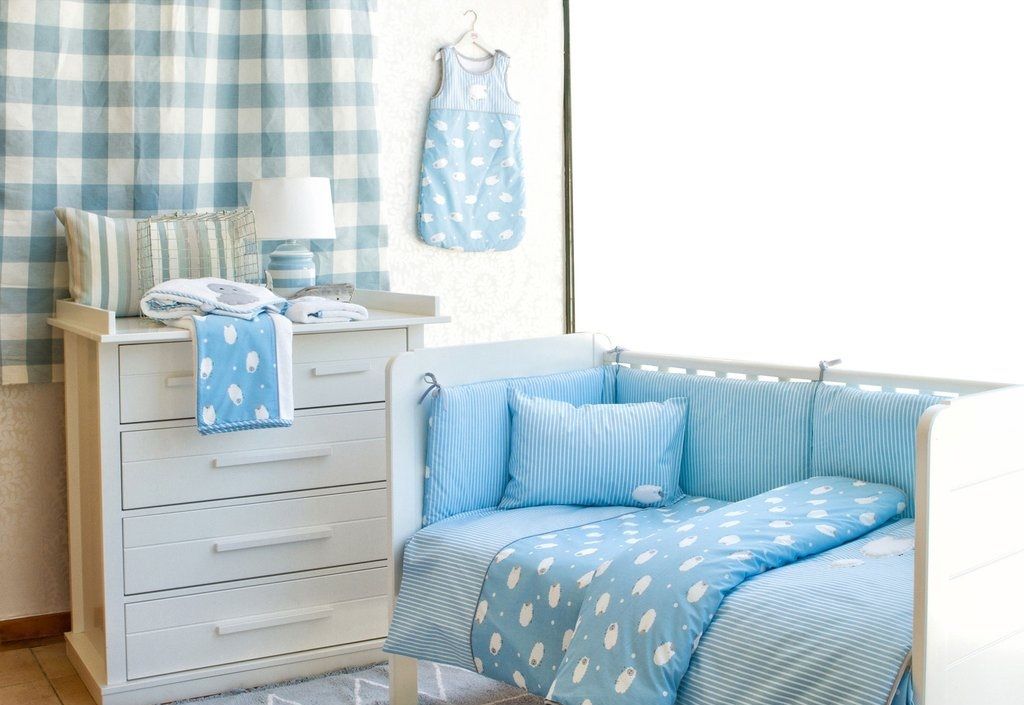 Φωτογραφία προϊόντος: Laura Ashley Sheep Πάντα Κούνιας Μπλε 60x5x45