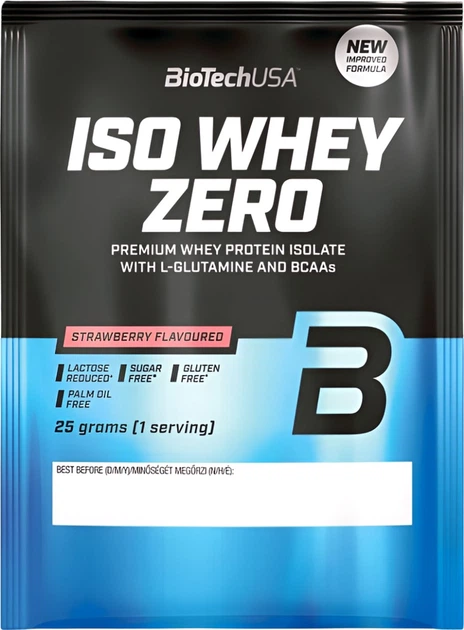 Φωτογραφία προϊόντος: BiotechUSA Biotech USA Iso Whey Zero Lactose Reduced Πρωτεΐνη Ορού Γάλακτος Χωρίς Γλουτένη με Γεύση Φράουλα 25gr