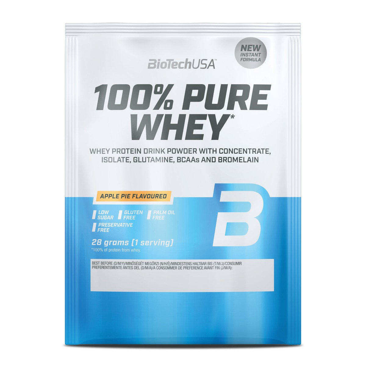 Φωτογραφία προϊόντος: BioTechUSA Biotech USA 100% Pure Whey Πρωτεΐνη Ορού Γάλακτος Χωρίς Γλουτένη με Γεύση Cookies & Cream 28gr