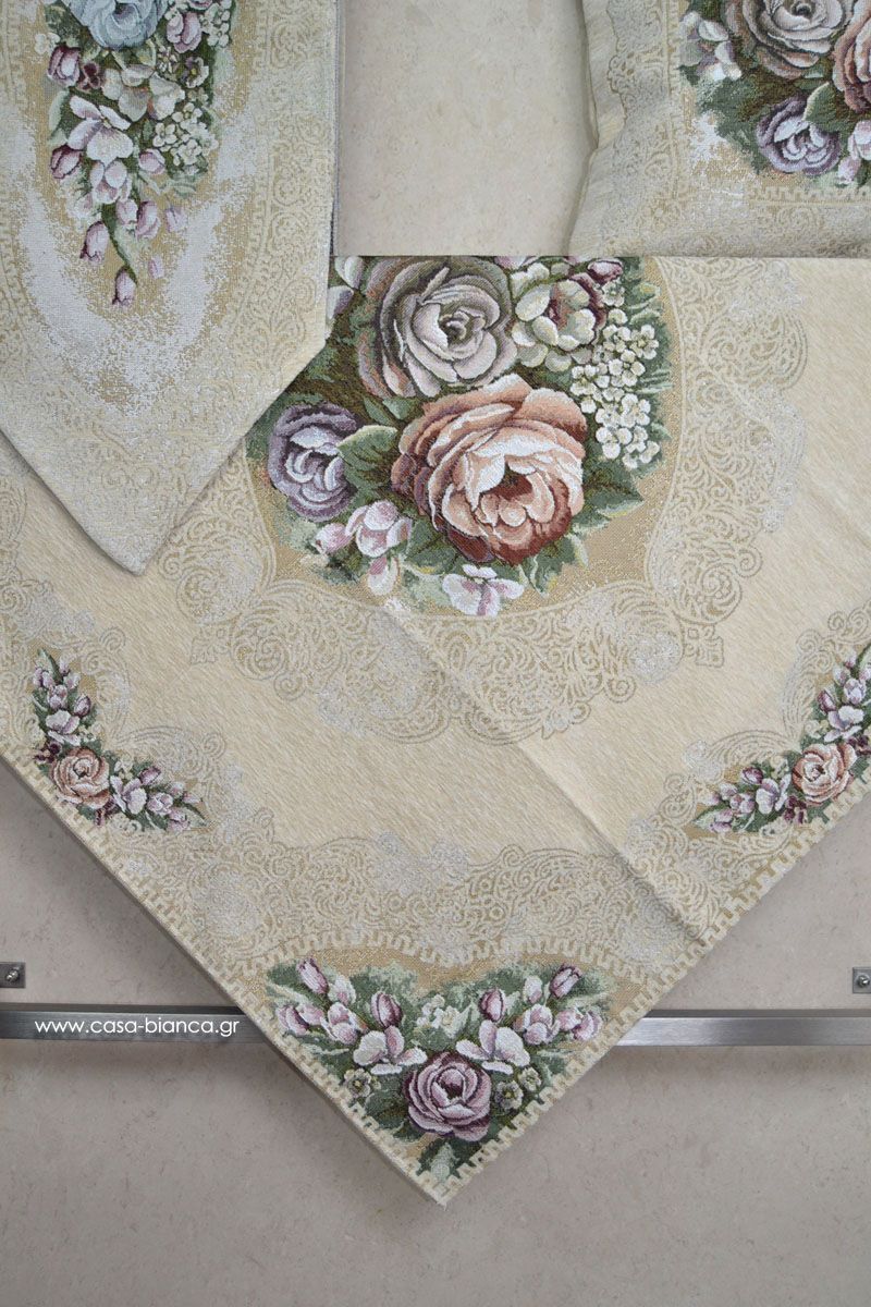 Φωτογραφία προϊόντος: LIOLIOS HOME Καρέ 100x100 Στόφα Chenille Βελούδο Jacquard με Floral σχέδιο 1106