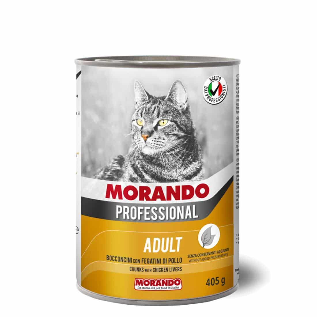 Φωτογραφία προϊόντος: Morando Cat Adult Κομματάκια Συκωτάκια Κοτόπουλου Κονσέρβα 405gr