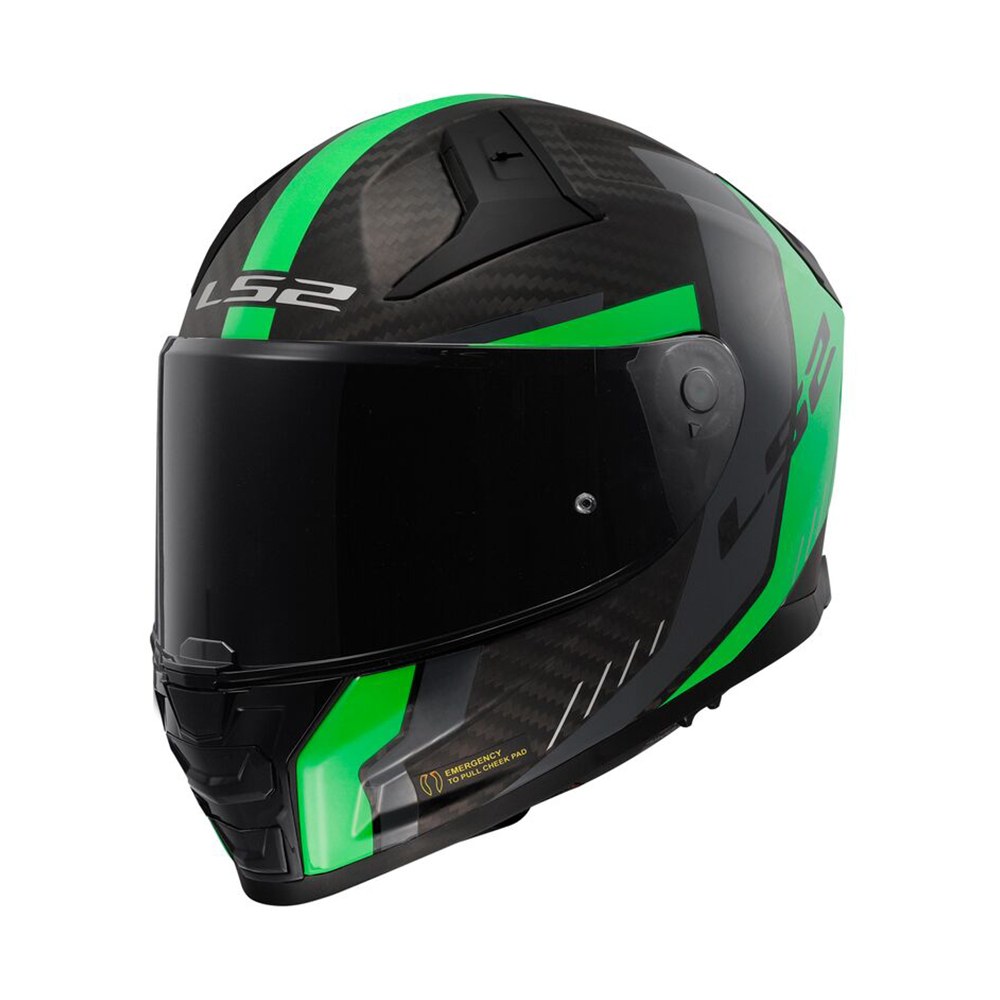 Φωτογραφία προϊόντος: Κράνος Full Face LS2 Vector II Carbon FF811 Grid Matt Fluo Green ECE 22.06