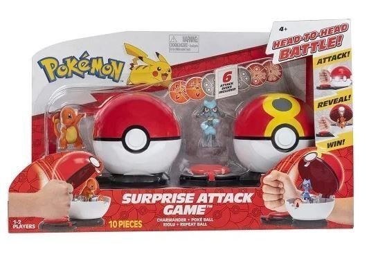 Φωτογραφία προϊόντος: Jazwares Pokémon Surprise Attack Game Charmander (Poke Ball) vs Riolu (Repeat Ball) - Σετ με Μίνι Φιγούρες