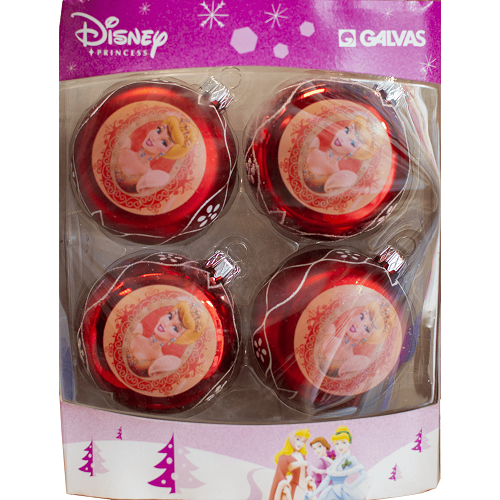 Φωτογραφία προϊόντος: Disney Princess Χριστουγεννιάτικες Κόκκινες Μπάλες