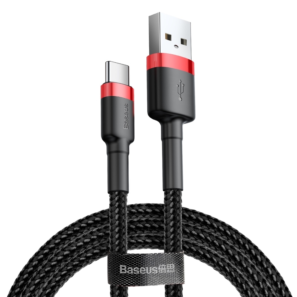 Φωτογραφία προϊόντος: Baseus Cafule Braided USB 2.0 Cable USB-C male - USB-A male Μαύρο 1m (CATKLF-B91) 2174671 145861 6953156278219 Καλώδια Δεδομένων Baseus
