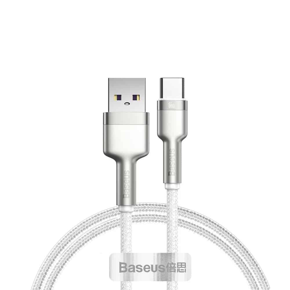 Φωτογραφία προϊόντος: Baseus Cafule Series Μπανάναλο καλώδιο USB 2.0 USB-C σε USB-A (αρσ.), 1m, Λευκό (CAKF000102) – 145678
