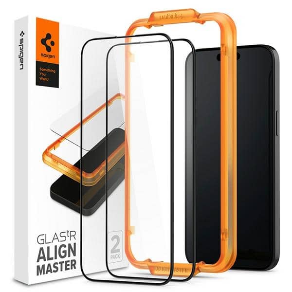 Φωτογραφία προϊόντος: Spigen Glass tR AlignMaster 2 Pack, FC Black - iPhone 15 Pro (AGL06895)