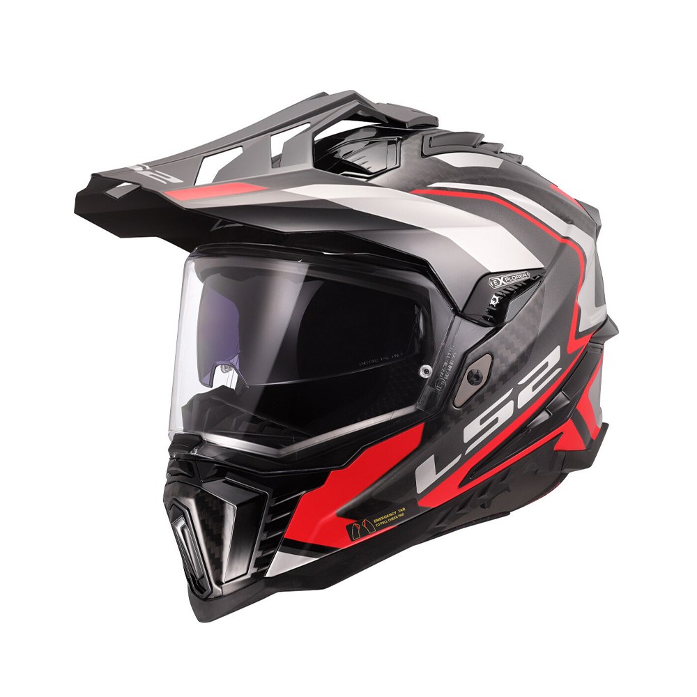 Φωτογραφία προϊόντος: Κράνος DUAL MX701 Explorer Carbon Frontier II Gloss Red ECE 22.06 | LS2