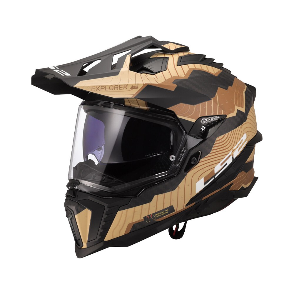 Φωτογραφία προϊόντος: LS2 Κράνος Dual MX701 Explorer Carbon Trick Brown Sand ECE 22.06