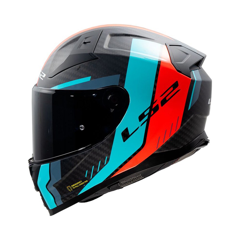 Φωτογραφία προϊόντος: LS2 Κράνος Full Face Vector II Carbon FF811 Grid Red/Turquoise ECE 22.06