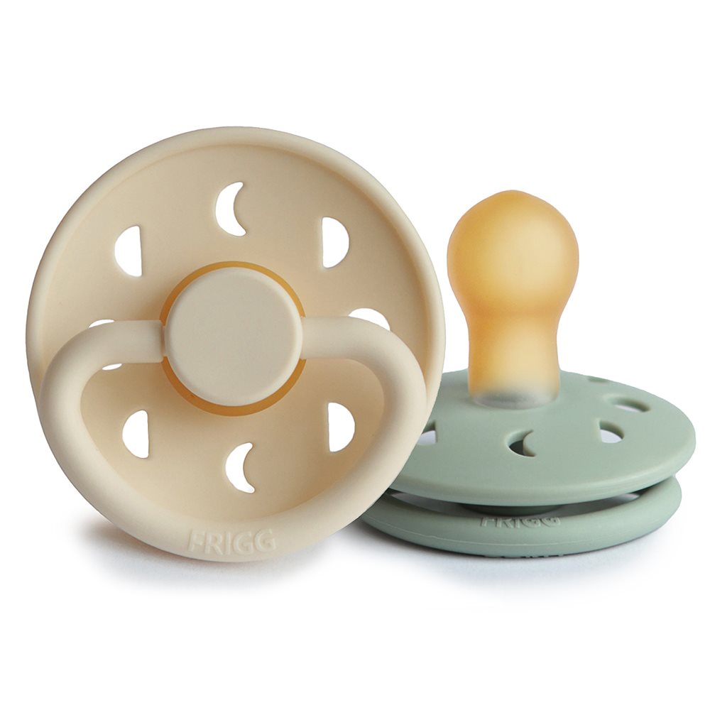 Φωτογραφία προϊόντος: Σετ 2 Πιπίλες Latex FRIGG Moon Phase Cream/Sage 0-6 Μηνών