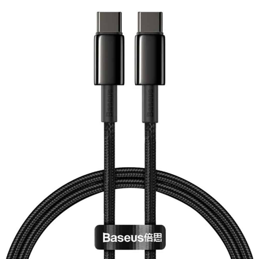 Φωτογραφία προϊόντος: Baseus Braided USB 2.0 Cable USB-C male - USB-C male Μαύρο 1m (CATWJ-01)