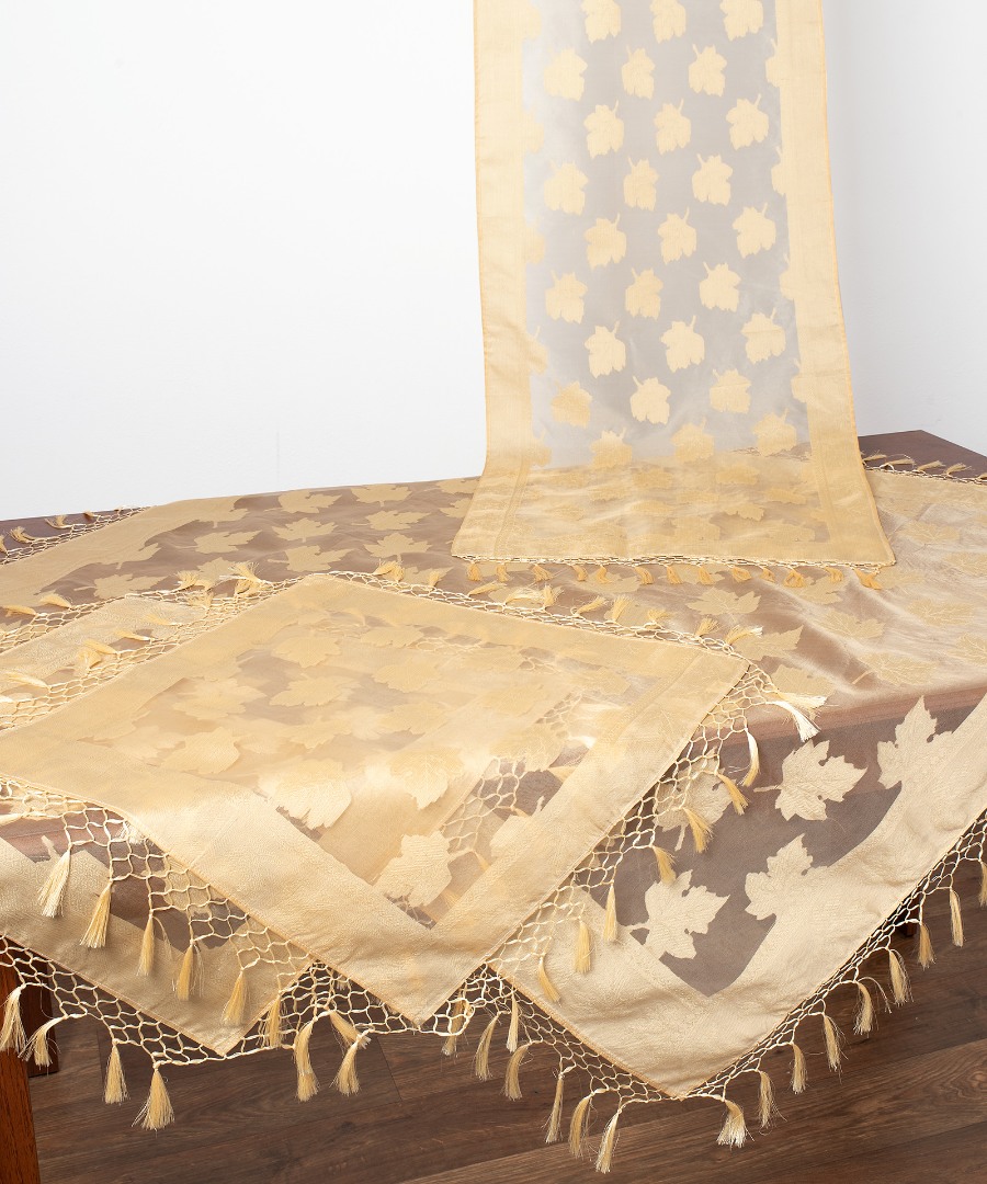 Φωτογραφία προϊόντος: SilkFashion Σετ 4 τεμαχίων (110cm x 110cm, 50cm x 140cm,2x50cm x 50cm) AKB-301 Χρυσό