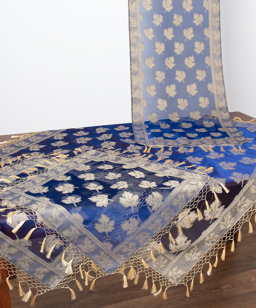 Φωτογραφία προϊόντος: SilkFashion Σετ 4 τεμαχίων (110cm x 110cm, 50cm x 140cm,2x50cm x 50cm) AKB-301 Μπλε