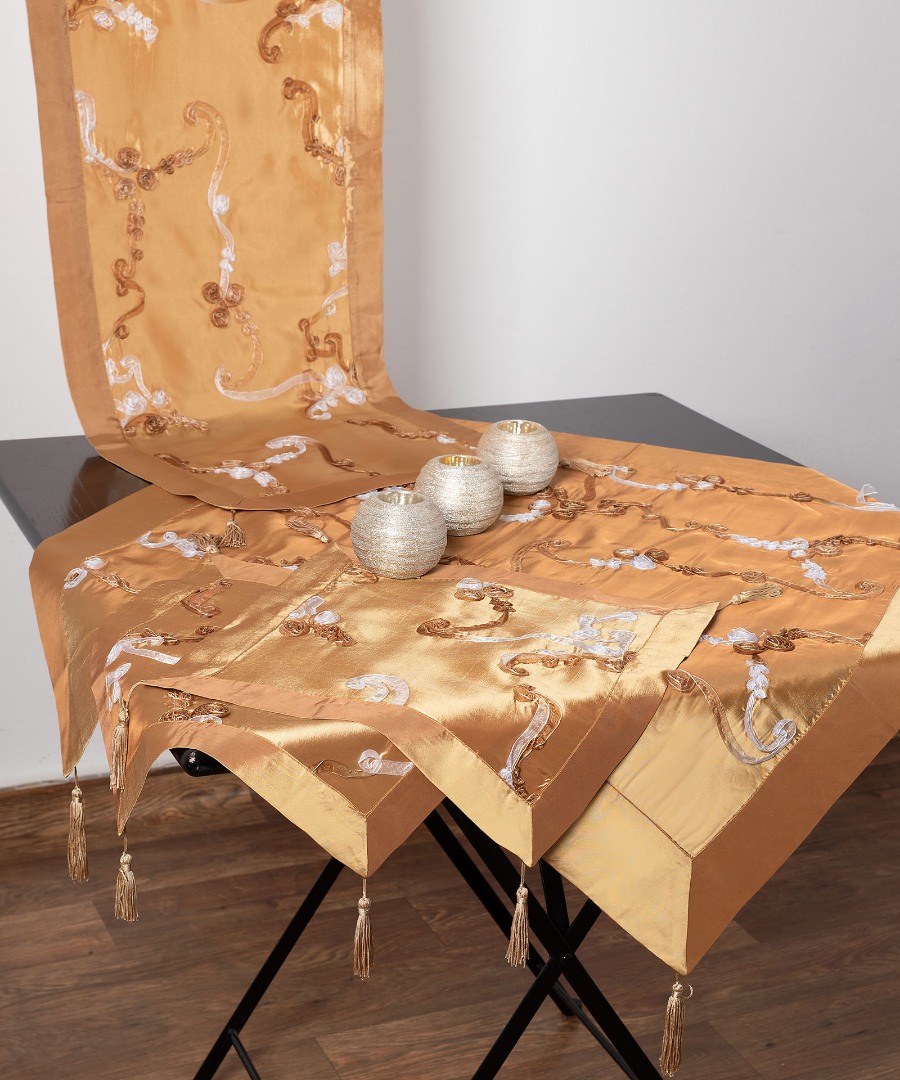 Φωτογραφία προϊόντος: SilkFashion Σετ 4 τεμαχίων ( 40cm x 110cm 80cm x 80cm 2x37cm x 37cm )6271 Χρυσό