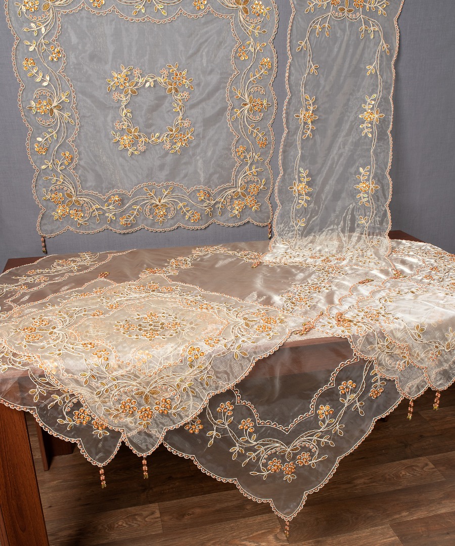 Φωτογραφία προϊόντος: SilkFashion Σετ 7 τεμαχίων (85cm x 85cm, 40cm x 110cm, 130cm x 130cm, 2x38cm x 38cm, 2x55cm x 55cm) 7707 Χρυσό